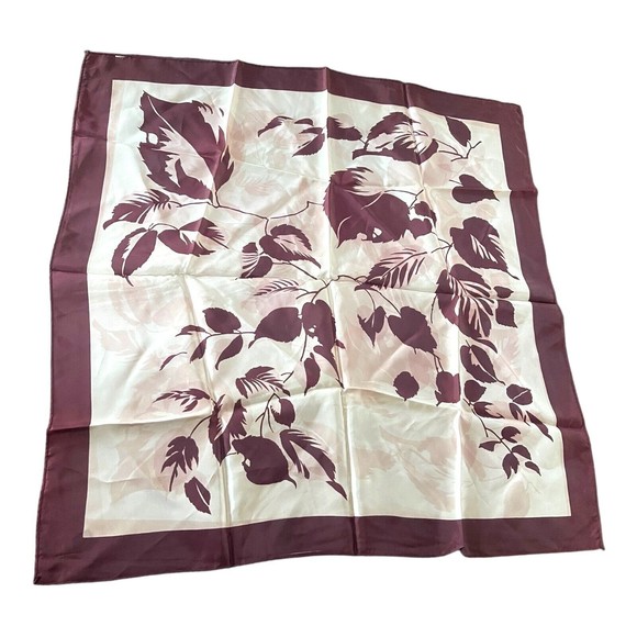 Vintage Floral Handkerchief Hanky Purple Pink Art Deco Retro Scarf Some Stain - Picture 3 of 5